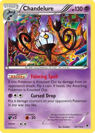 Chandelure - 43/119 - Holo Rare - Reverse Holo