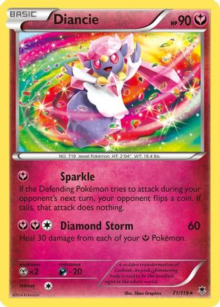 Diancie - 71/119 - Holo Rare - Reverse Holo