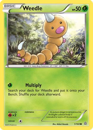 Weedle - 1/160 - Common - Reverse Holo