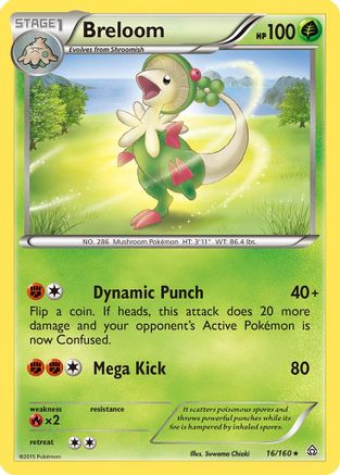 Breloom - 16/160 - Rare - Reverse Holo