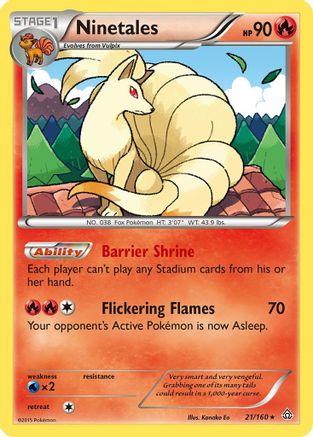 Ninetales - 21/160 - Rare - Reverse Holo