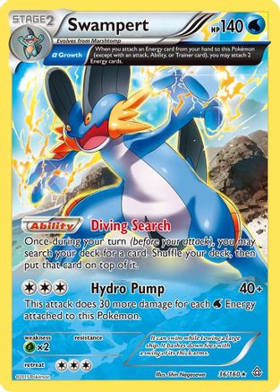 Swampert (Alpha) - 36/160 - Holo Rare - Reverse Holo
