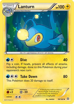 Lanturn - 58/160 - Uncommon - Reverse Holo