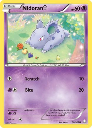Nidoran (F) - 66/160 - Common - Reverse Holo