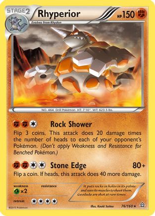 Rhyperior - 76/160 - Rare - Reverse Holo