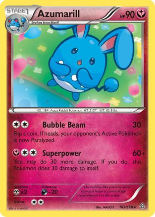 Azumarill - 103/160 - Rare - Reverse Holo