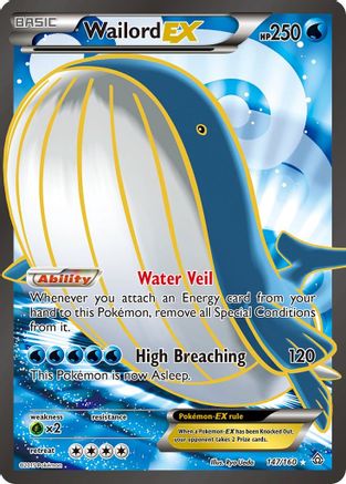 Wailord EX (147 Full Art) 147/160  - Holofoil XY  Primal Clash - Ultra Rare