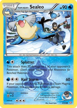 Team Aqua's Sealeo - 4/34 - Common - Reverse Holo