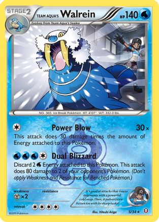 Team Aqua's Walrein - 5/34 - Holo Rare - Reverse Holo