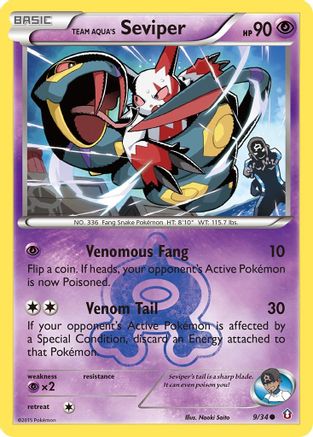 Team Aqua's Seviper - 9/34 - Common - Reverse Holo