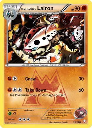 Team Magma's Lairon - 13/34 - Common - Reverse Holo