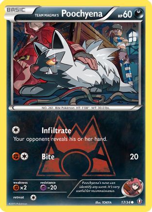Team Magma's Poochyena - 17/34 - Common - Reverse Holo