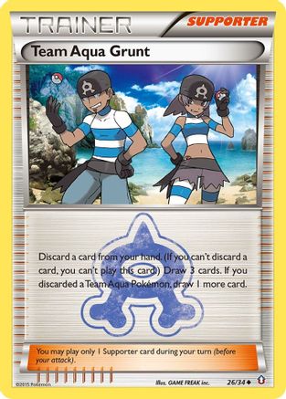 Team Aqua Grunt - 26/34 - Uncommon - Reverse Holo