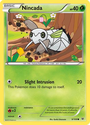 Nincada - 9/108 - Common - Reverse Holo