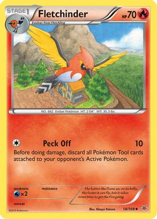 Fletchinder - 14/108 - Uncommon - Reverse Holo