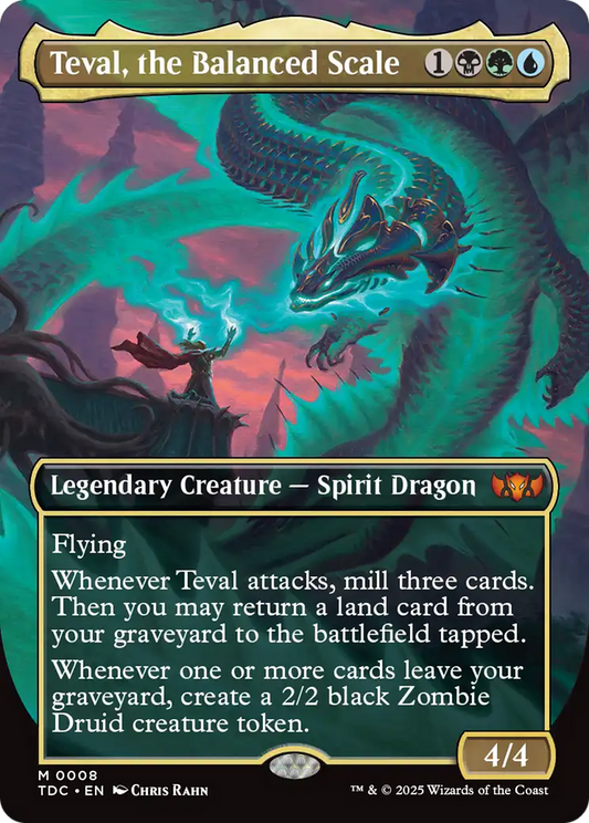 Teval, the Balanced Scale (TDC-008) - Commander: Tarkir: Dragonstorm (Borderless) Foil