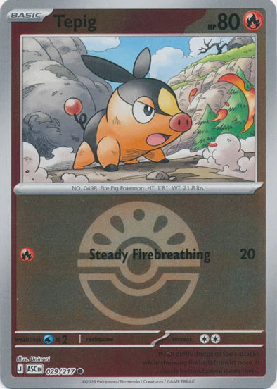 Tepig (Friend Ball) - 029/217 - Common - Reverse Holo