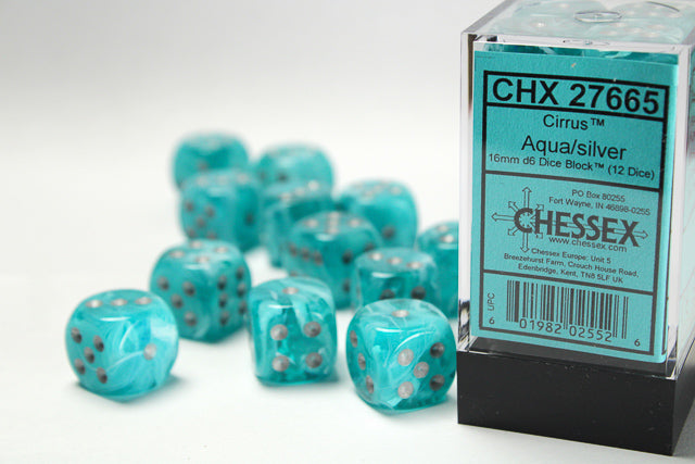 Chessex - 12D6 - Cirrus - Aqua/Silver