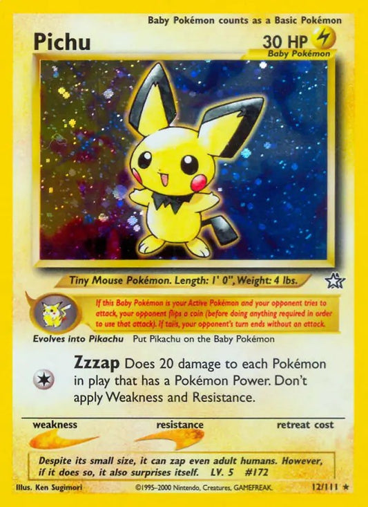 Pichu 12/111 - Holo Rare - Unlimited